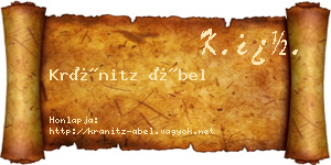 Kránitz Ábel névjegykártya