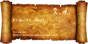 Kránitz Ábel névjegykártya