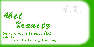 abel kranitz business card